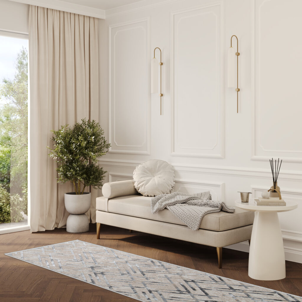 Alfombra de Pasillo Crystal Gris Beige Rombos