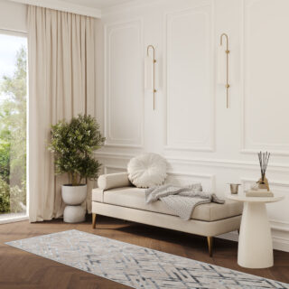 Alfombra de Pasillo Crystal Gris Beige Rombos