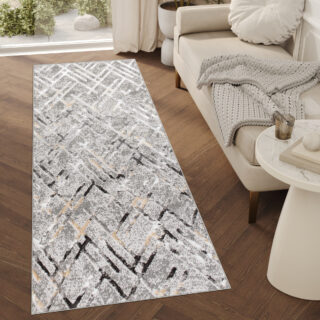 Alfombra de Pasillo Crystal Gris oscuro Rombos
