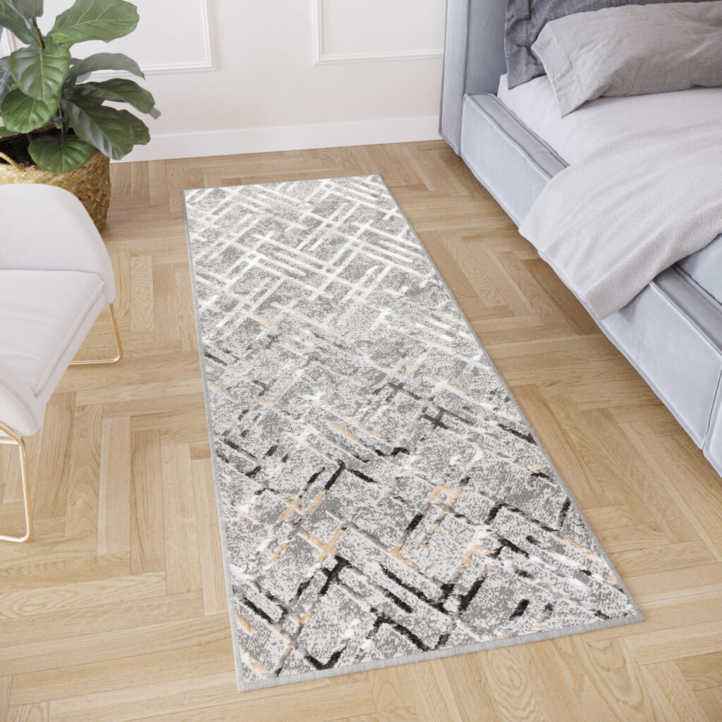 Alfombra de Pasillo Crystal Gris oscuro Rombos