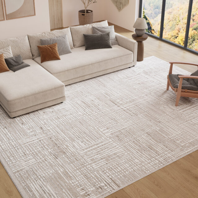 Alfombra Trend Beige Moderna Líneas