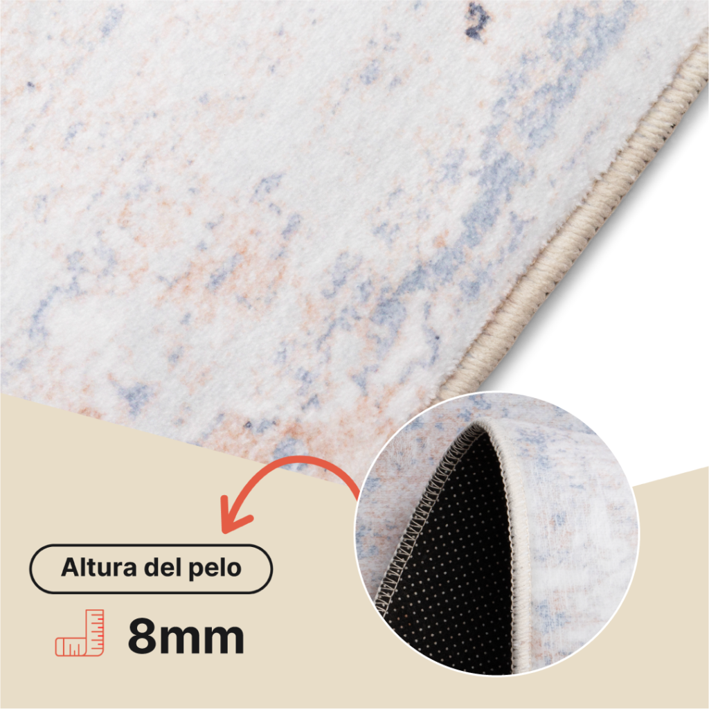 Alfombra Ash Gris Beige Jaspeado Antideslizante