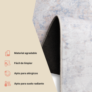 Alfombra Ash Gris Beige Jaspeado Antideslizante