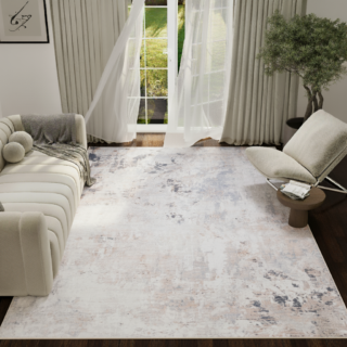 Alfombra Ash Gris Beige Jaspeado Antideslizante
