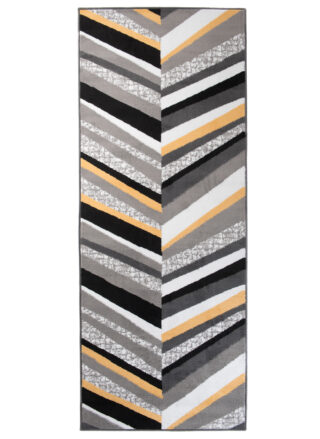 Alfombra de Pasillo Maya Gris Amarillo Geométrico Líneas