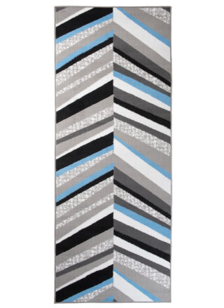 Alfombra de Pasillo Maya Gris Azul Geométrico Líneas