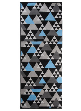 Alfombra de Pasillo Maya Gris Azul Geométrico Triángulos