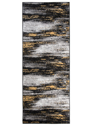 Alfombra de Pasillo Maya Gris Negro Amarillo Abstracto