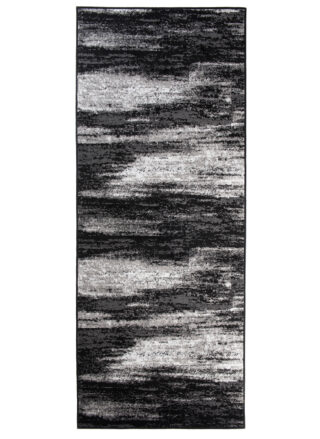Alfombra de Pasillo Maya Gris Negro Abstracto
