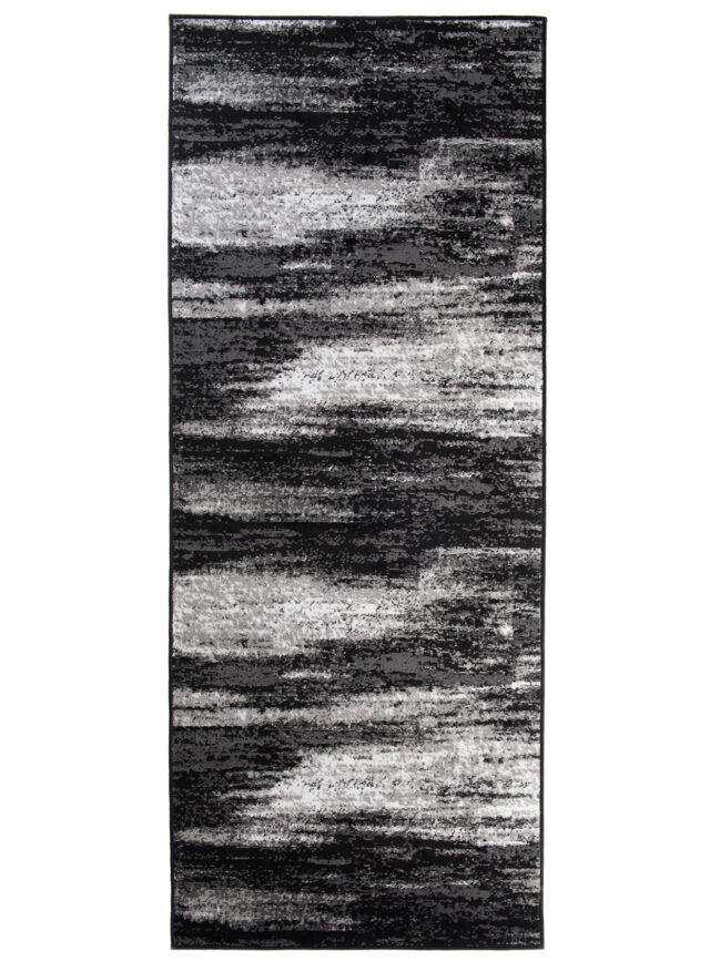 Alfombra de Pasillo Maya Gris Negro Abstracto