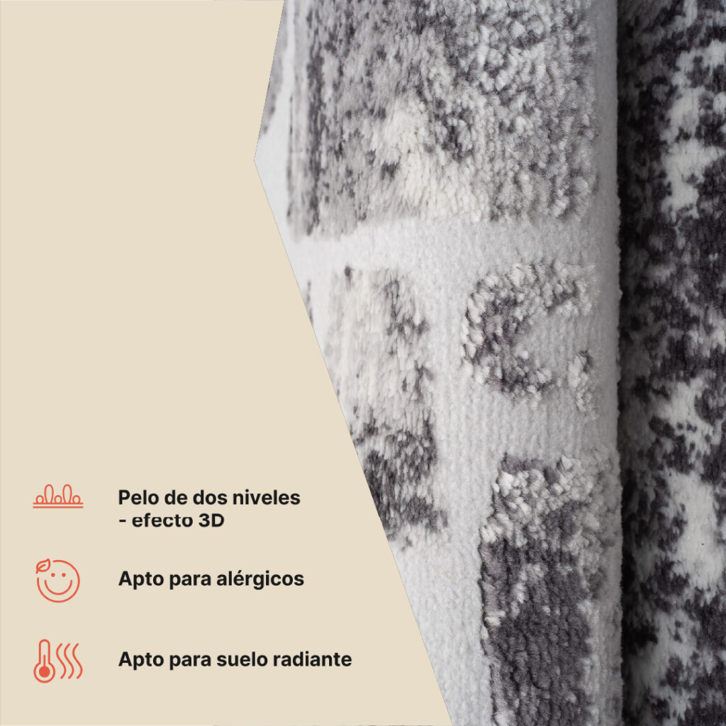 Alfombra Sky Gris Beige Abstracto Moteado