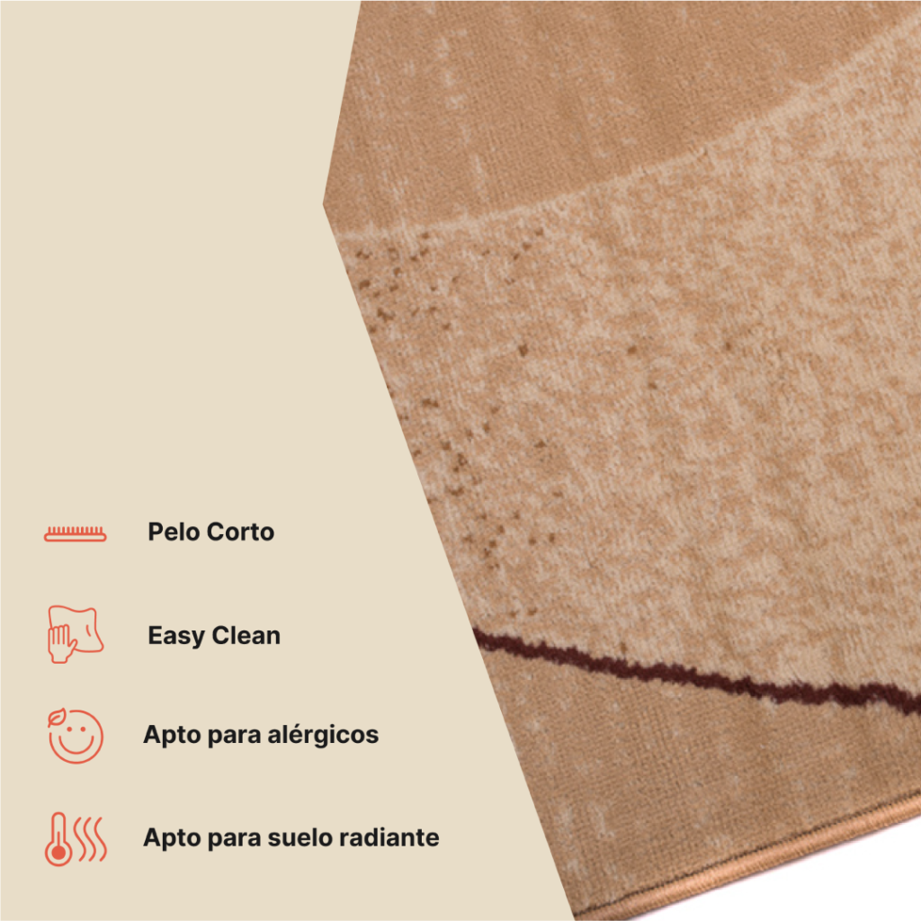 Alfombra Dream Moderno Marrón Claro Beige Ondas