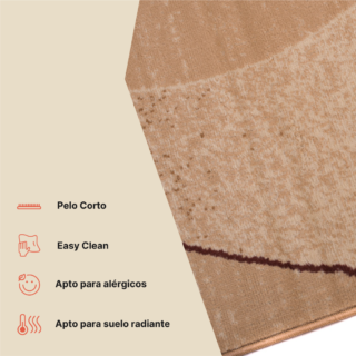 Alfombra Dream Moderno Marrón Claro Beige Ondas