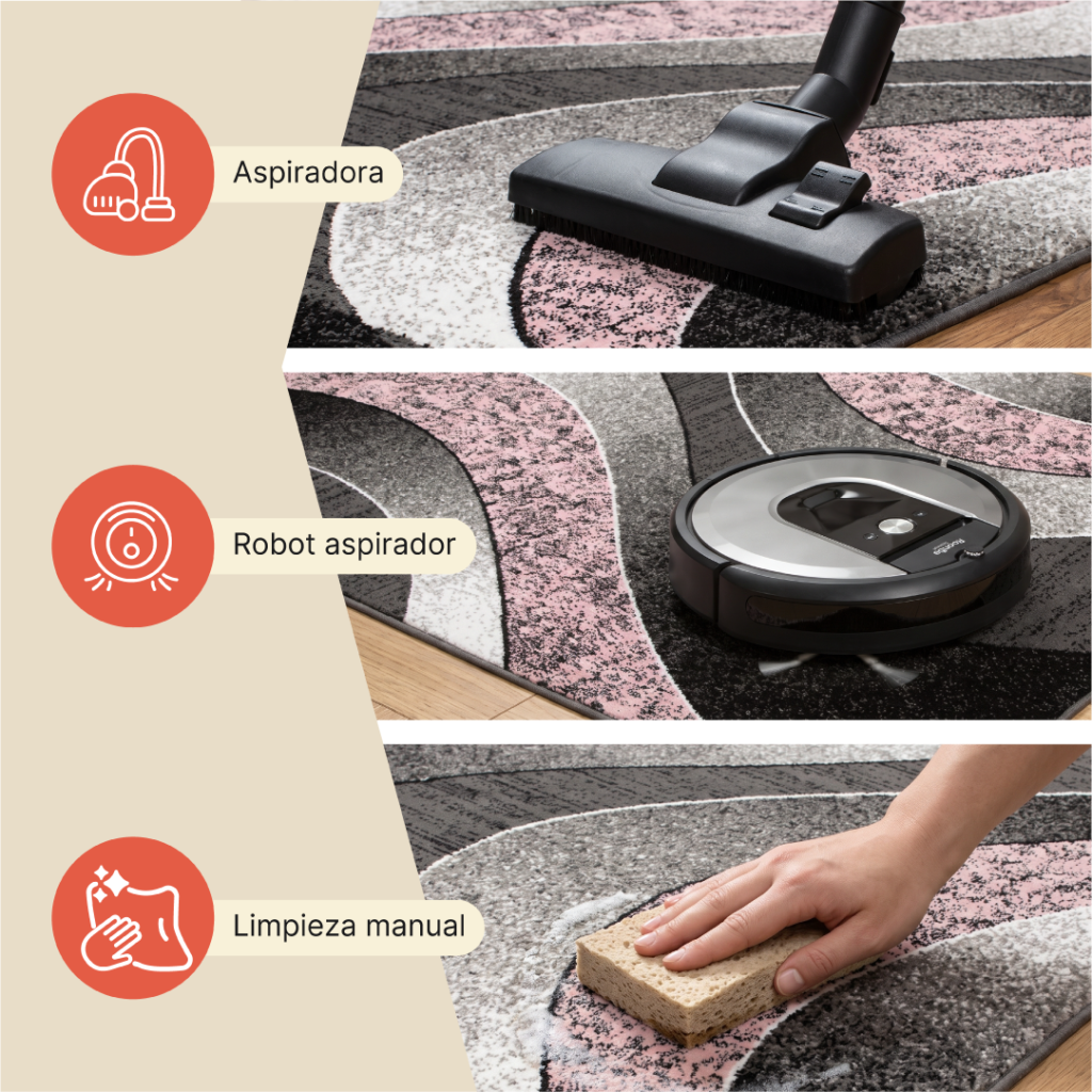 Alfombra Dream Moderno Gris Rosa Ondas