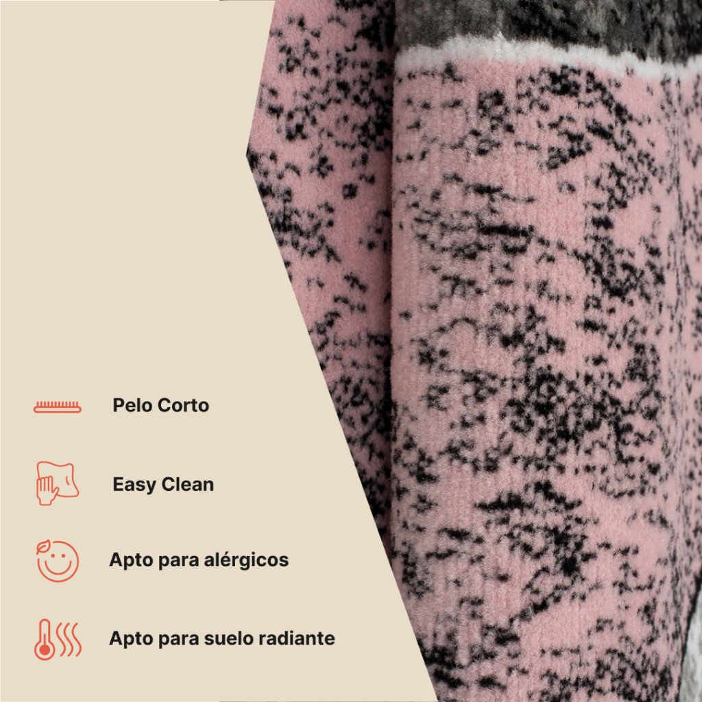 Alfombra Dream Moderno Gris Rosa Ondas