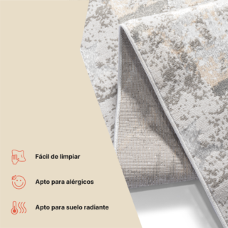 Alfombra de Pasillo Crystal Gris Beige Abstracto