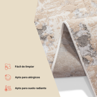 Alfombra de Pasillo Crystal Beige Gris Retro