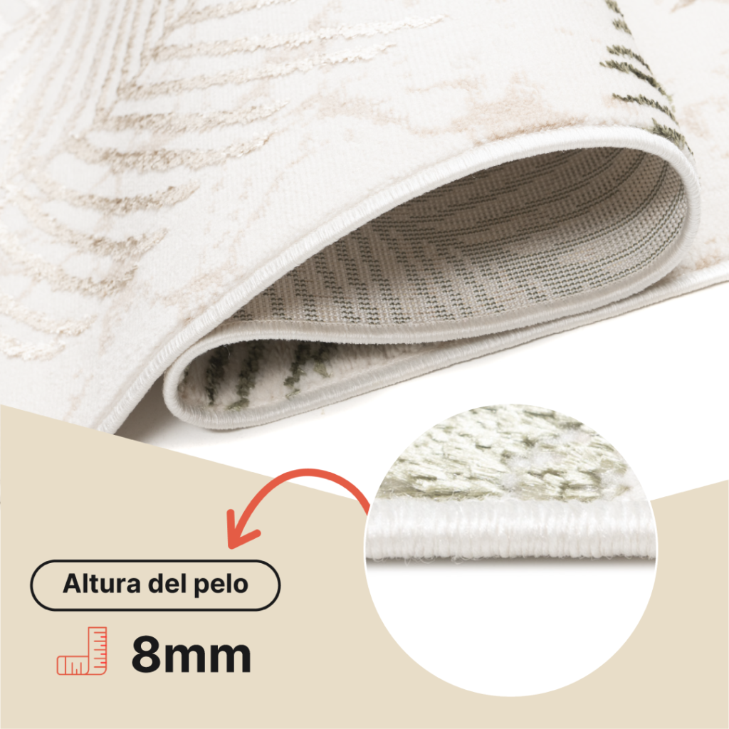 Alfombra de Pasillo Crystal Beige Verde Hojas
