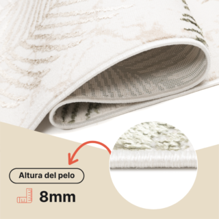 Alfombra de Pasillo Crystal Beige Verde Hojas
