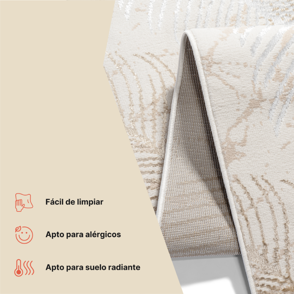 Alfombra de Pasillo Crystal Beige Hojas