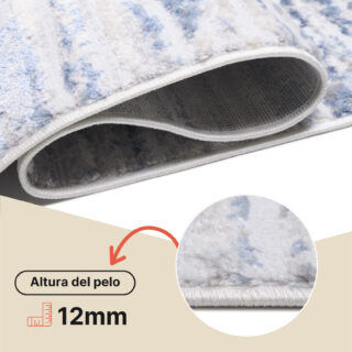 Alfombra Sky Azul Crema Moderno Rayas
