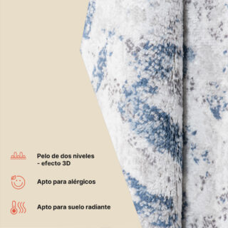 Alfombra Sky Azul Crema Moderno ZigZag
