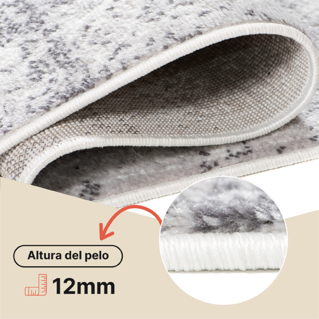Alfombra Sky Gris Vintage Floral Moteado