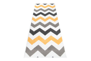 Alfombra de Pasillo Maya Gris Amarillo Geométrico Zigzag