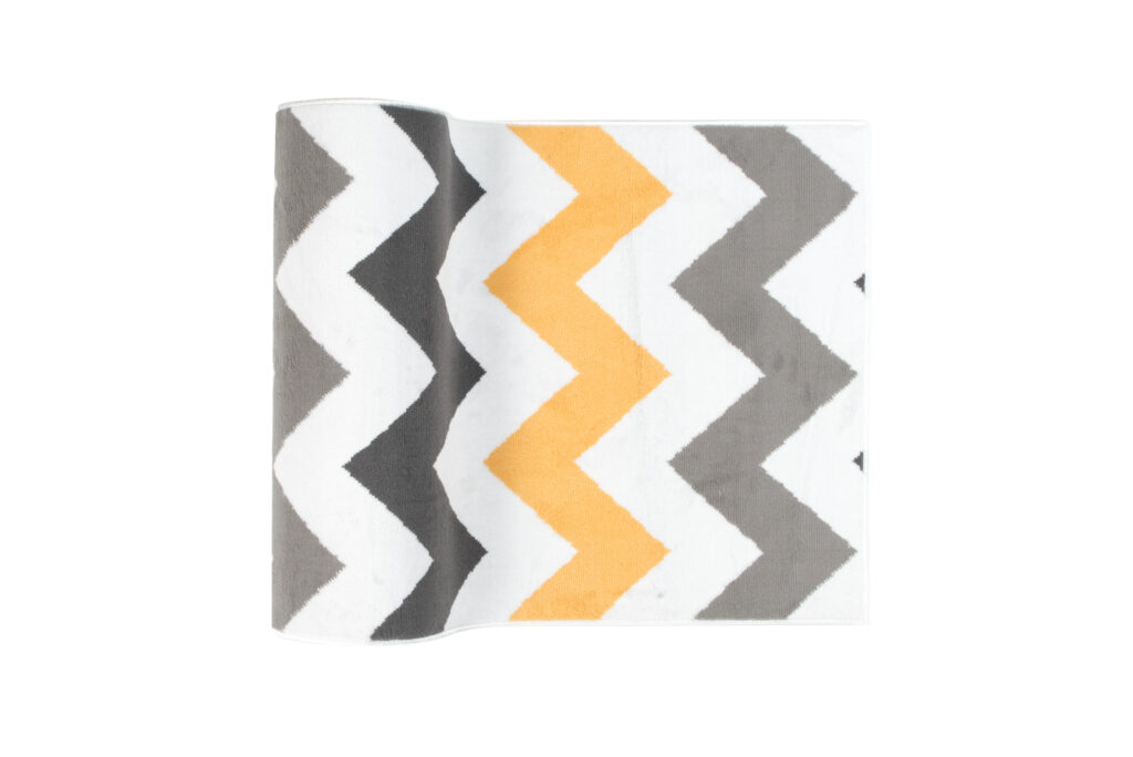 Alfombra de Pasillo Maya Gris Amarillo Geométrico Zigzag