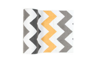 Alfombra de Pasillo Maya Gris Amarillo Geométrico Zigzag