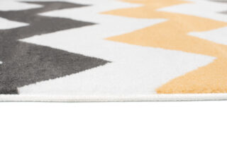 Alfombra de Pasillo Maya Gris Amarillo Geométrico Zigzag