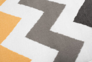 Alfombra de Pasillo Maya Gris Amarillo Geométrico Zigzag