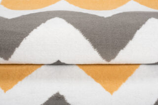 Alfombra de Pasillo Maya Gris Amarillo Geométrico Zigzag
