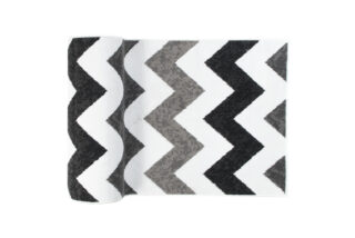 Alfombra de Pasillo Maya Gris Negro Geométrico Zigzag