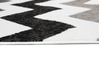 Alfombra de Pasillo Maya Gris Negro Geométrico Zigzag