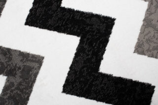 Alfombra de Pasillo Maya Gris Negro Geométrico Zigzag