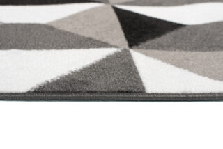 Alfombra de Pasillo Maya Gris Negro Geométrico Cuadrados