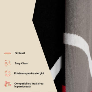 Alfombra Maya Rojo Gris Geométrico